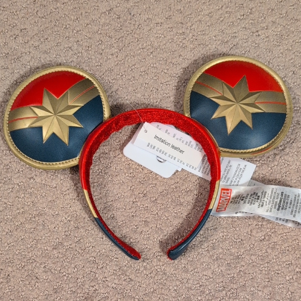 Disney Captain Marvel Mickey Ears Headband NWT (See Photos)